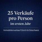 Banner der I&M Immobilien AG mit „25 Verkäufe pro Person im ersten Jahr“ – erfolgreicher Immobilienverkauf in Zürich und der Ostschweiz.